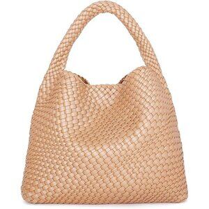 Woven Tote Bag for Women B - Apricot